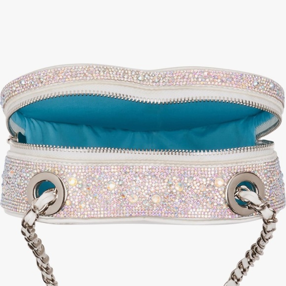 NWOT Betsey Johnson Elegant Heart-Shaped Beige Bridal Bag - Picture 4 of 12